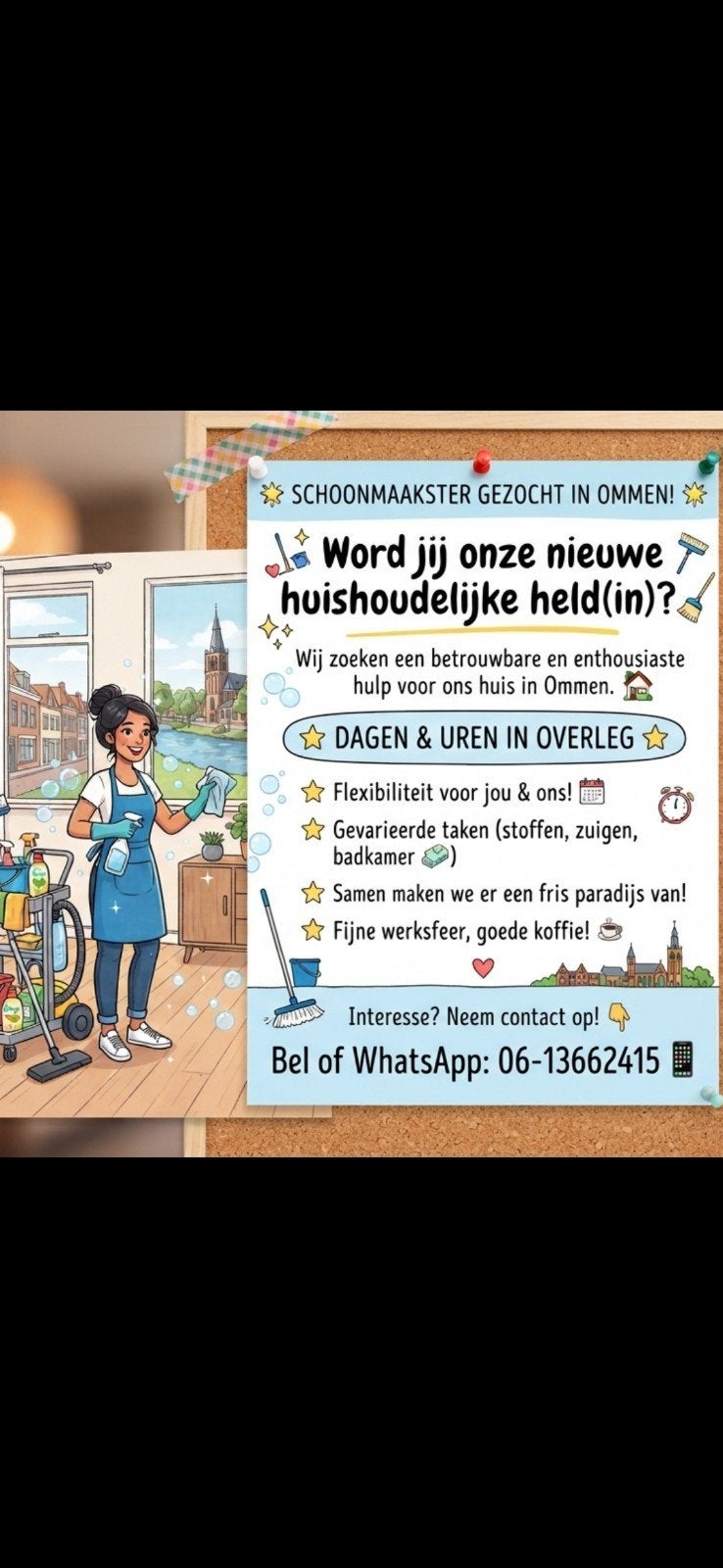 Huishoudelijke hulp gezocht in Ommen, Overige uren, Overige niveaus, Overige vormen, Geschikt als bijbaan