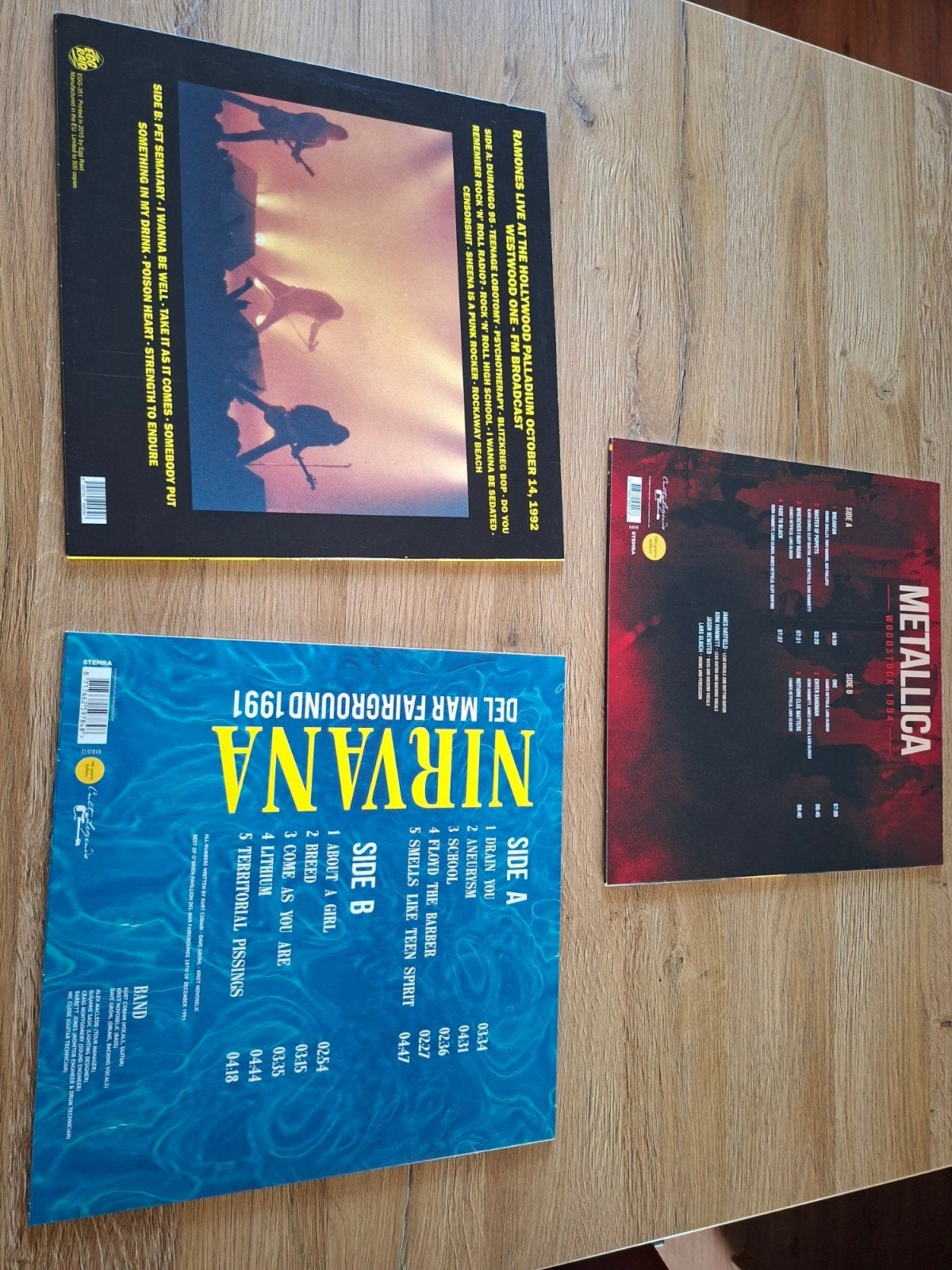 Nirvana, Metallica, Ramones Live Vinyl LP's, LP, Hard Rock, Ophalen of Verzenden, Zo goed als nieuw