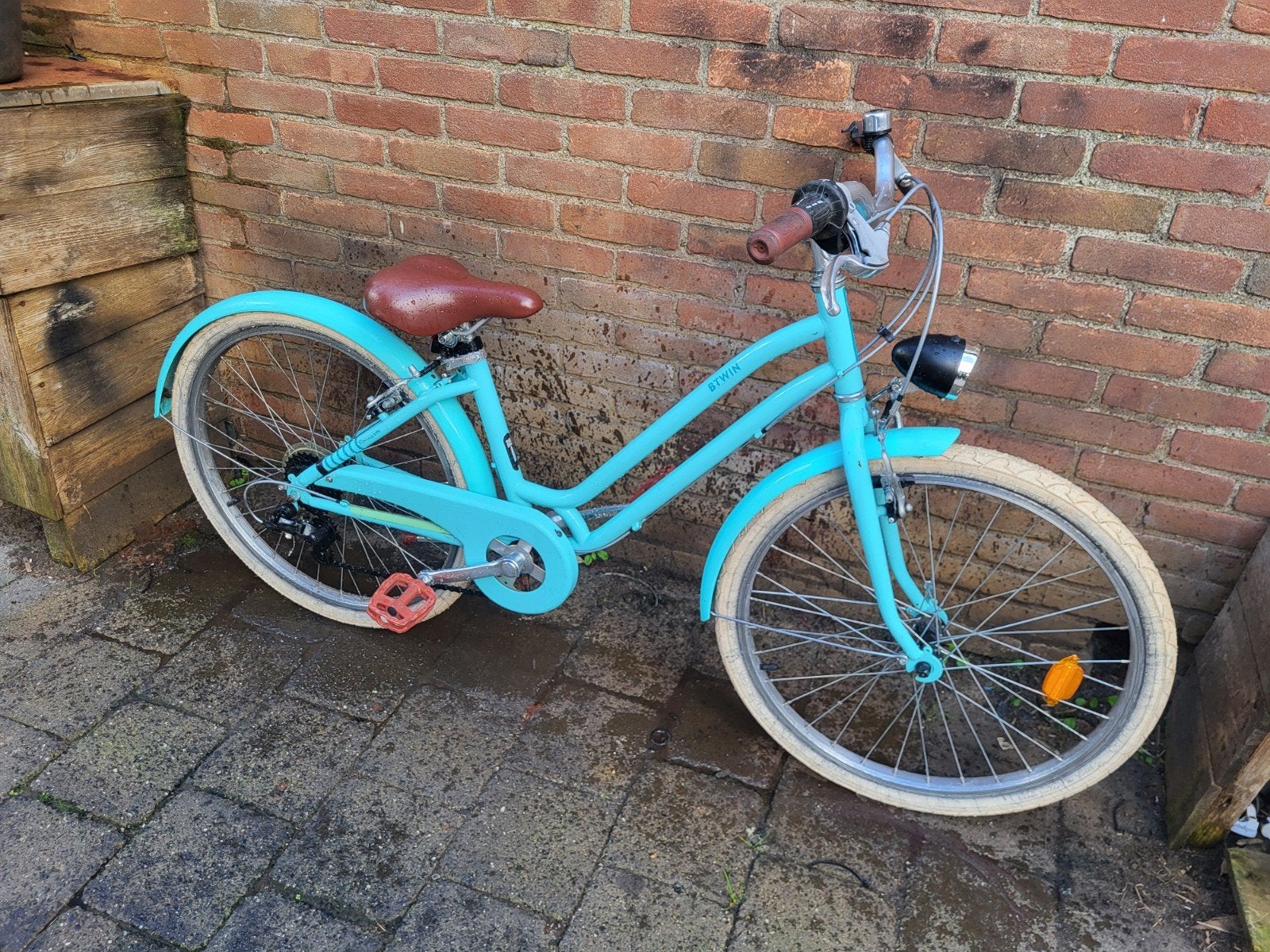 Mooie 24inch Btwin Elops meidenfiets 5speed-nw licht 7-11jr, Ophalen, Btwin, Handrem, Gebruikt
