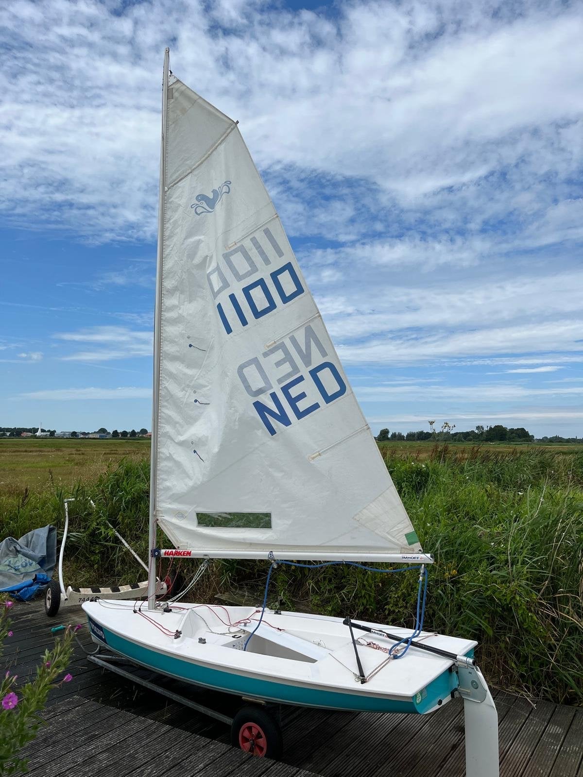 Splash zeilboot, Watersport en Boten, Open zeilboten, Ophalen, Gebruikt, Inclusief trailer, Polyester