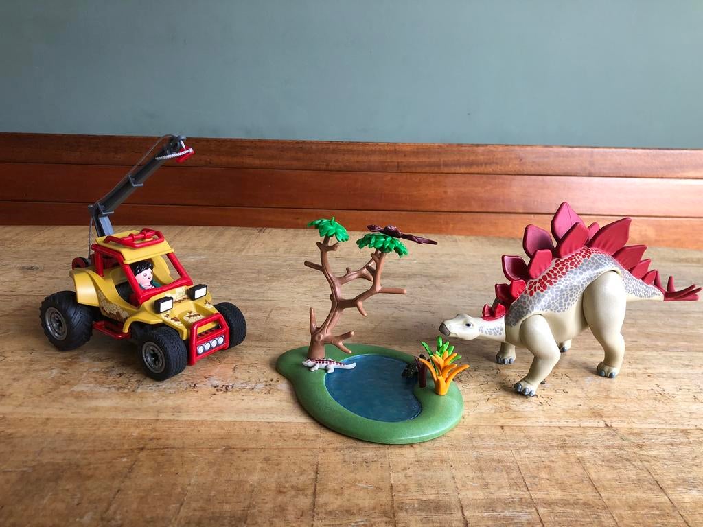 🦕Stegosaurus: avonturiersbuggy met dino - 9432 - PlaymoBeau, Ophalen of Verzenden, Zo goed als nieuw, Complete set