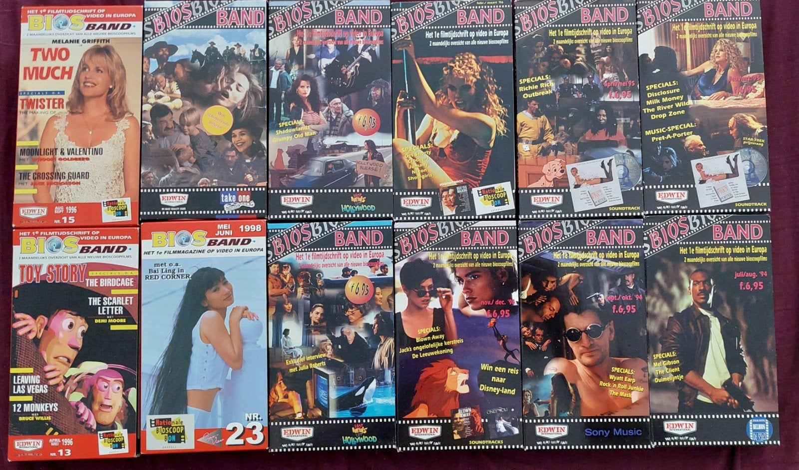 VHS Bios Band videobanden met filmtrailers (1992-1996), Ophalen of Verzenden, Gebruikt, VHS