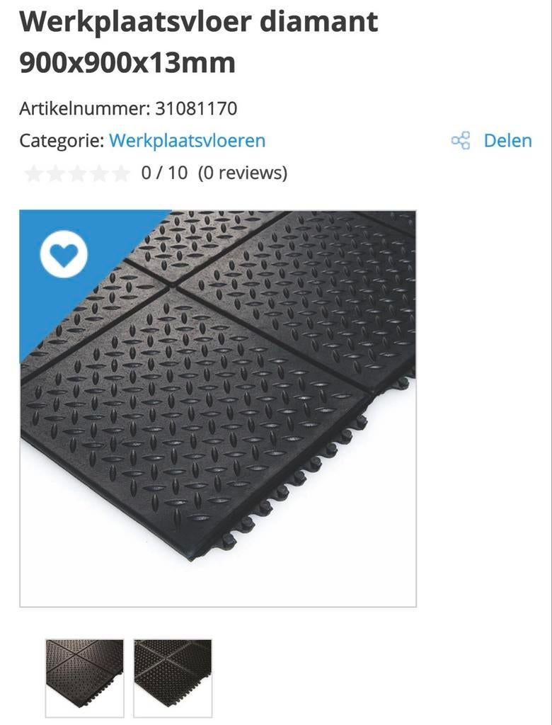 Diamantvloer tegels 90x90cm, 13mm dik - ideaal voor bedrijf, Ophalen, 50 tot 150 cm, Overige typen, Nieuw
