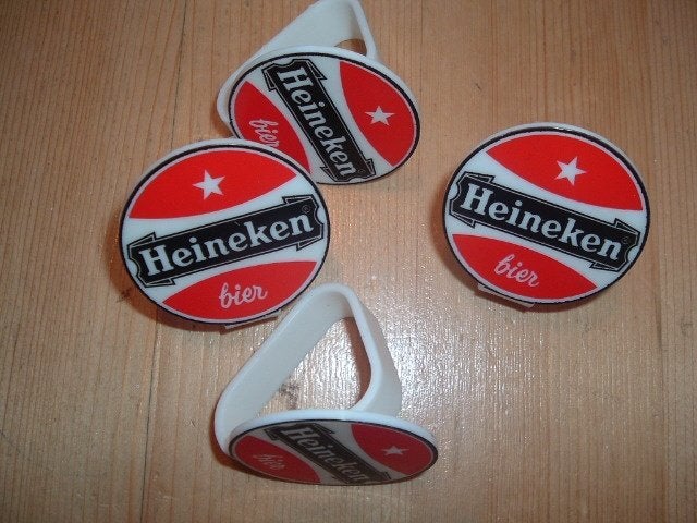 Heineken tafelklemmen (nr.1) 4 stuks, Ophalen of Verzenden, Nieuw, Overige typen, Heineken