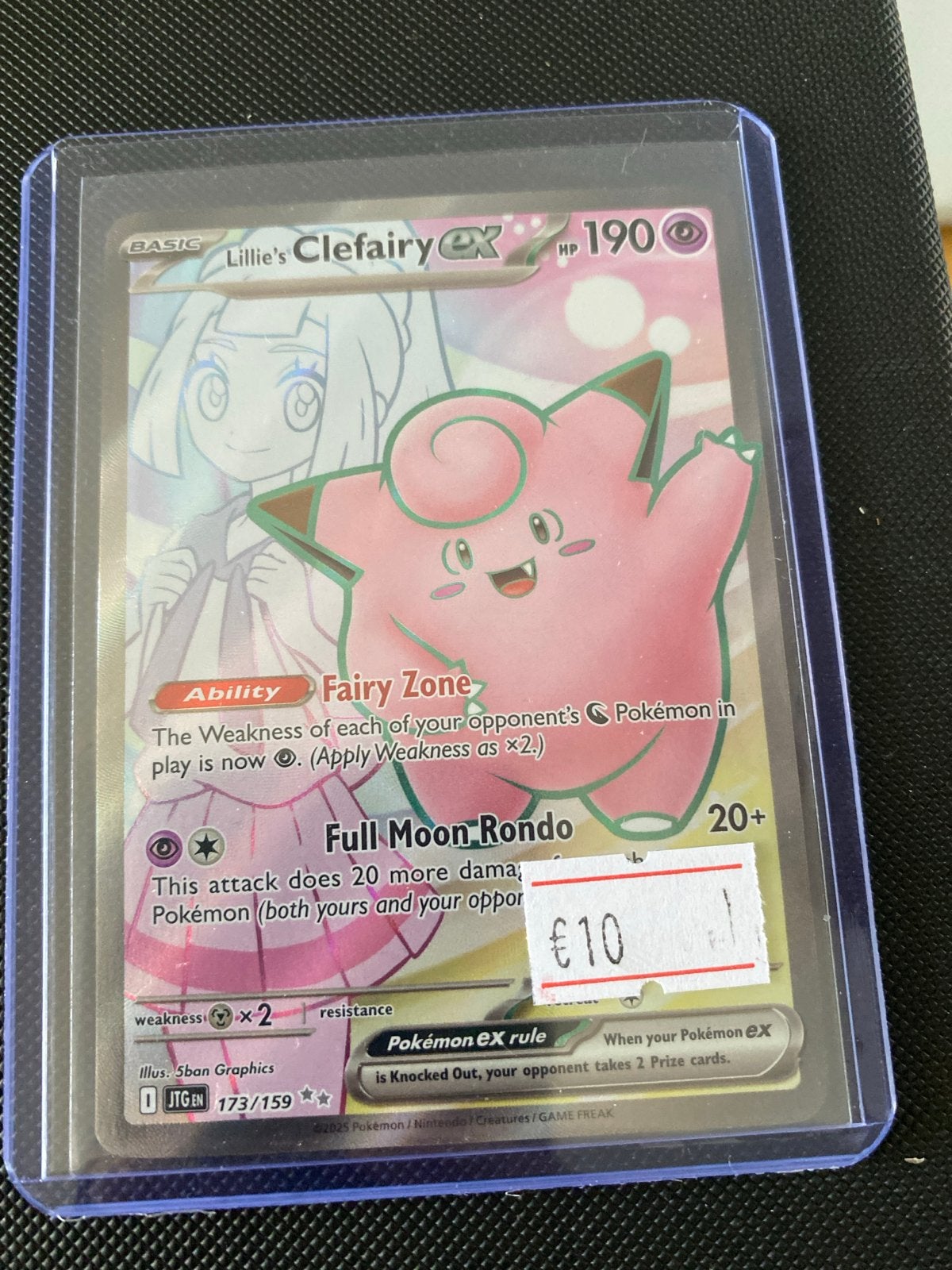 Lillie's Clefairy ex Pokémon kaart - 173/159, Ophalen of Verzenden, Zo goed als nieuw, Losse kaart, Foil