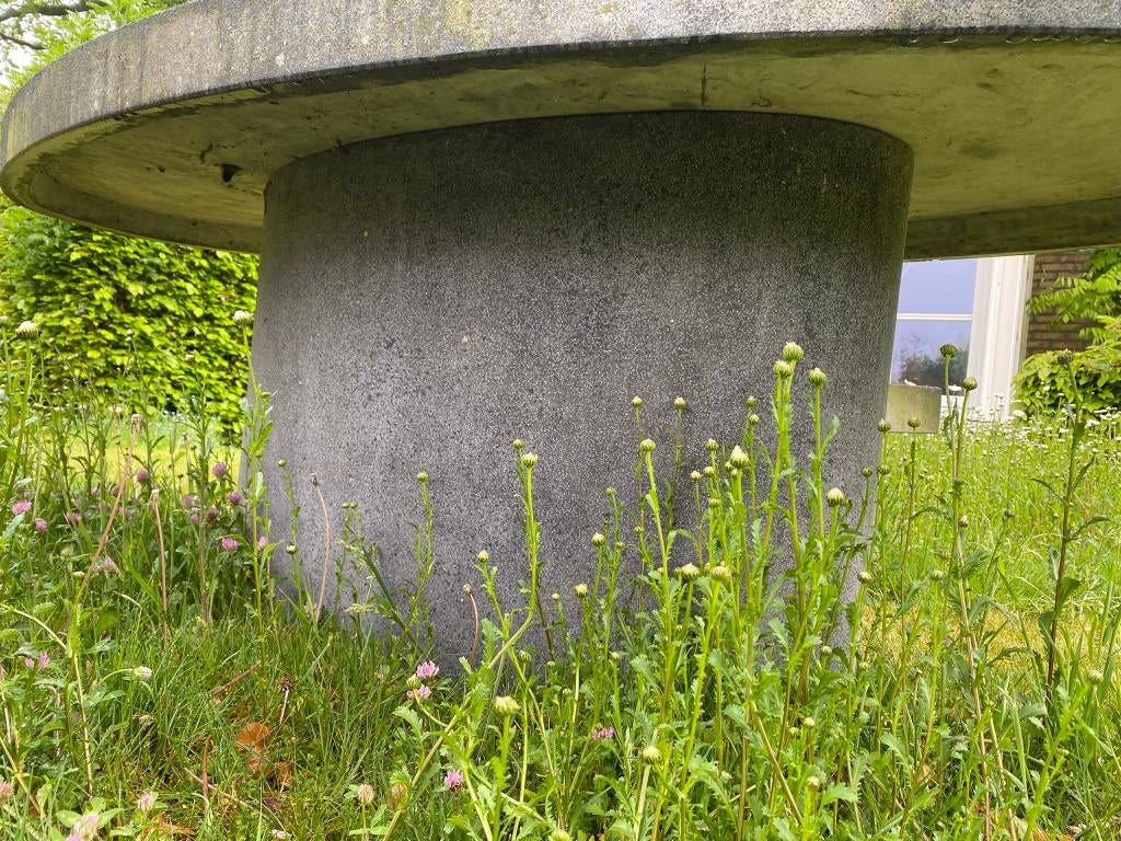 Zwaar Antraciet Terazzo tuinmeubel, Ophalen, Gebruikt, Bank, Tuinset
