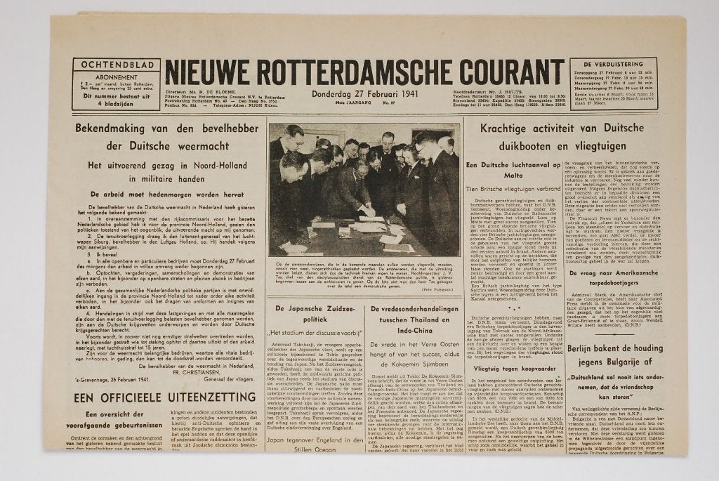 Krant Tweede Wereldoorlog NRC 27 Februari 1941 Heruitgave, Verzamelen, Zo goed als nieuw, Verzenden, Amsterdam, Overige soorten