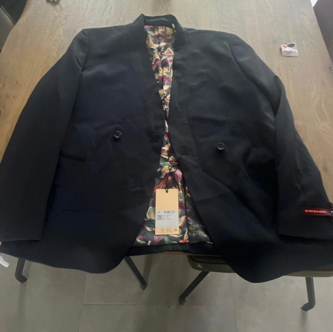 Scotch & Soda Blazer - Zwart met kleine gaatjes, Ophalen of Verzenden, Gedragen, Maat 56/58 (XL), Zwart