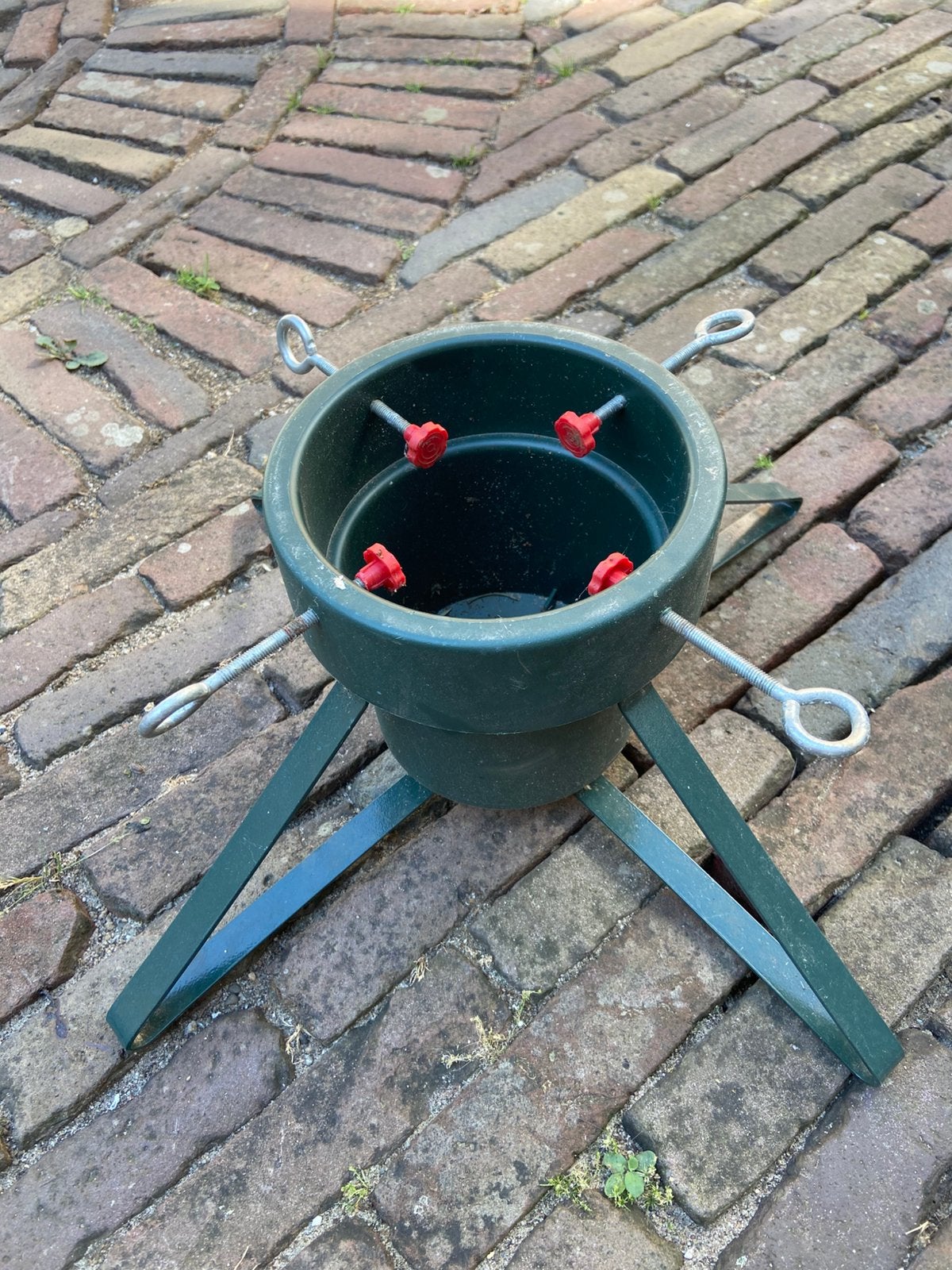 Kerstboomhouder kerstboomstandaard van kunststof, Ophalen, Gebruikt