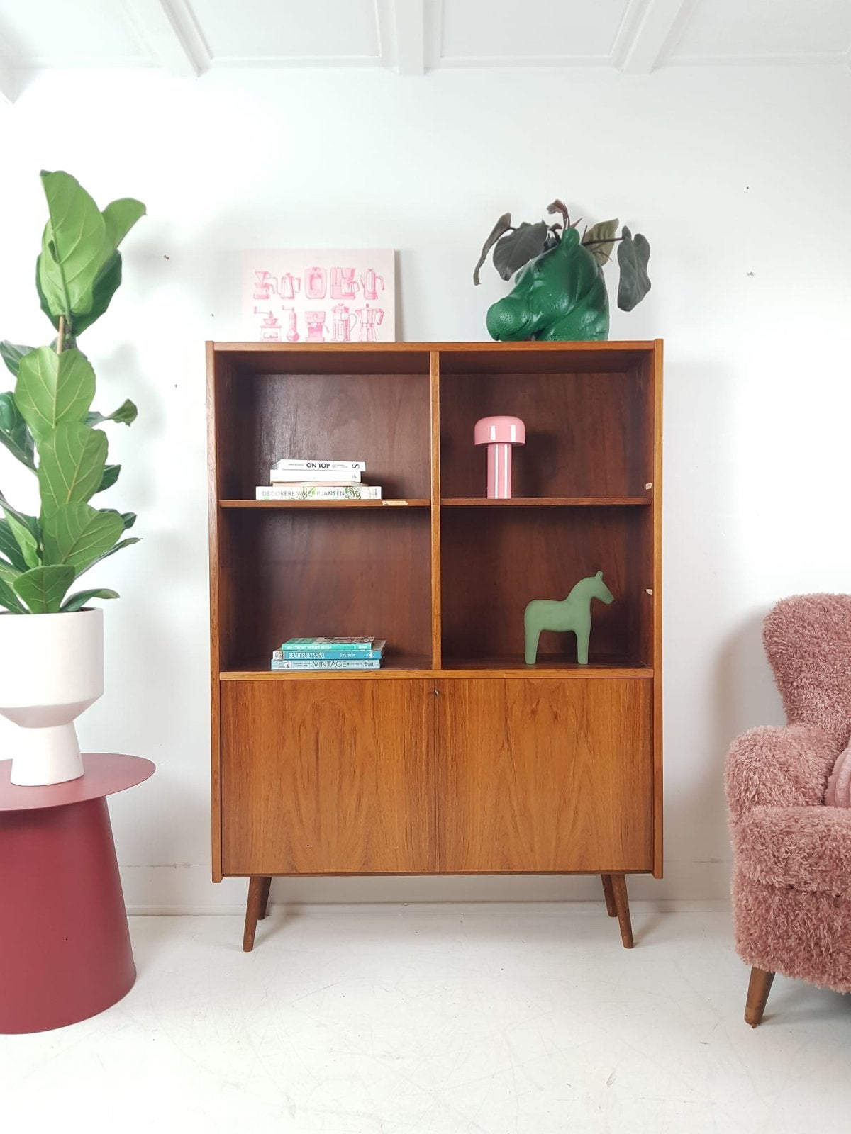 Vintage Deense Kast Hundevad | Kast Met Klep Palissander, Ophalen of Verzenden, Zo goed als nieuw, 25 tot 50 cm, 100 tot 150 cm