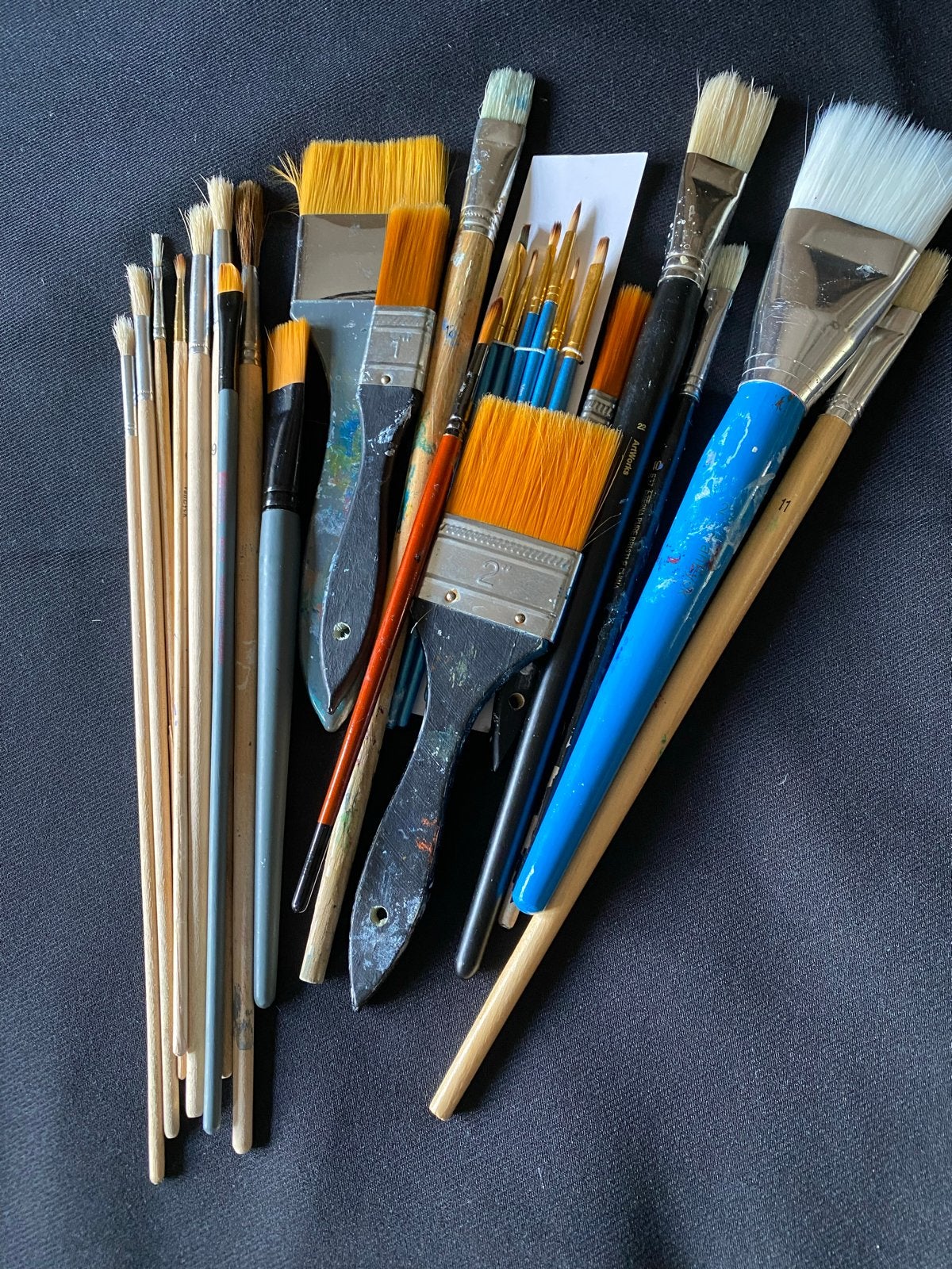 Diverse set schilderskwasten en penselen, Ophalen of Verzenden, Gebruikt, Penseel of Kwast