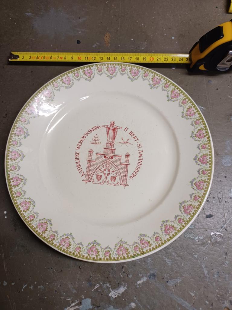 Antiek Gedenkbord "Katholieke Werkman" Maastricht, Antiek en Kunst, Ophalen of Verzenden