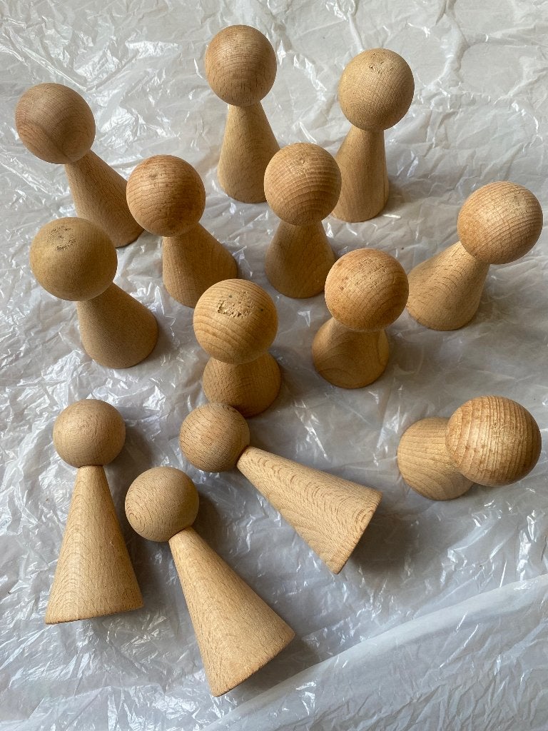 Houten figuur kegels, Ophalen of Verzenden, Zo goed als nieuw, Hout, Knutselmateriaal