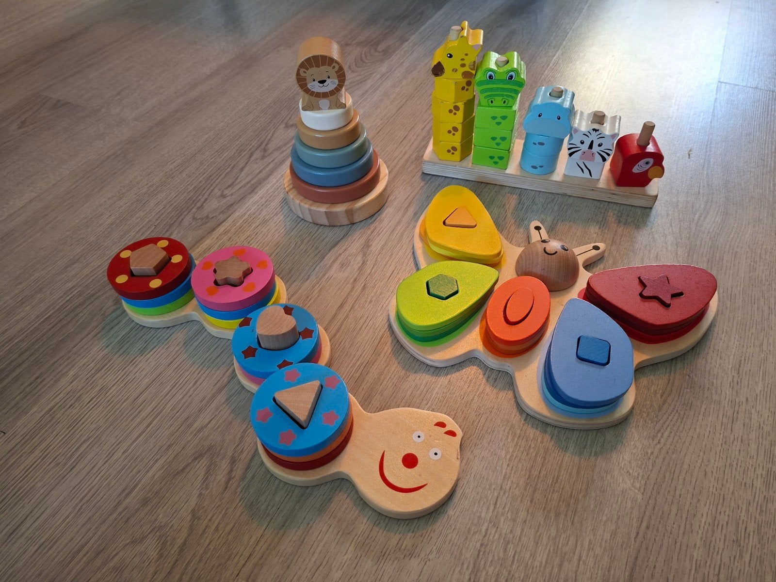 Houten Stapel- en Vormenstoof puzzel Speelgoed Set, Ophalen, Zo goed als nieuw, Overige typen
