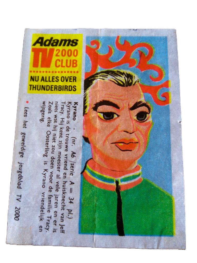 thunderbirds Nr.A.6 *1966*kyrano-adams serie tv 2000 club, Ophalen of Verzenden, Gebruikt, Tv, Foto of Kaart