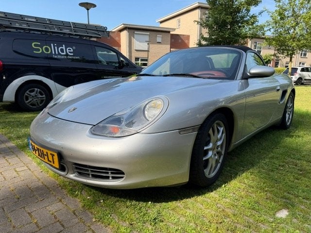 Porsche Boxster 2002 Grijs, Auto's, Achterwielaandrijving, Cabriolet, Leder, Overige kleuren