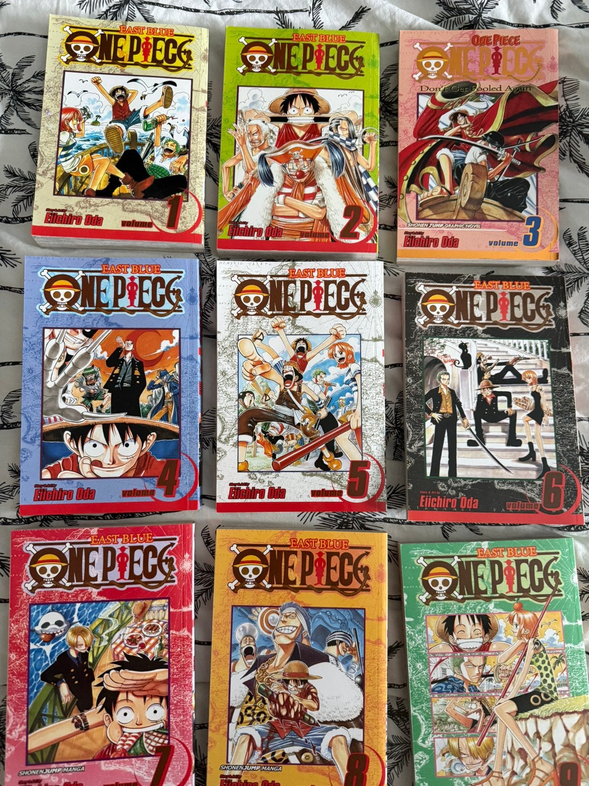 Eiichiro Oda - One Piece, Vol. 1 t/m 9, Meerdere stripboeken, Ophalen of Verzenden, Zo goed als nieuw, Eiichiro Oda