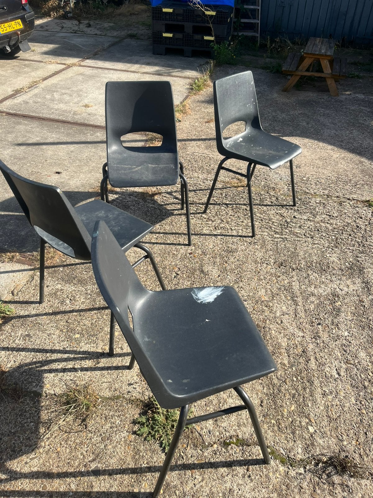 Valk Arena Pure 3320 kantine stoelen 4st vintage, Ophalen, Zo goed als nieuw, Bruin, Vijf, Zes of meer stoelen