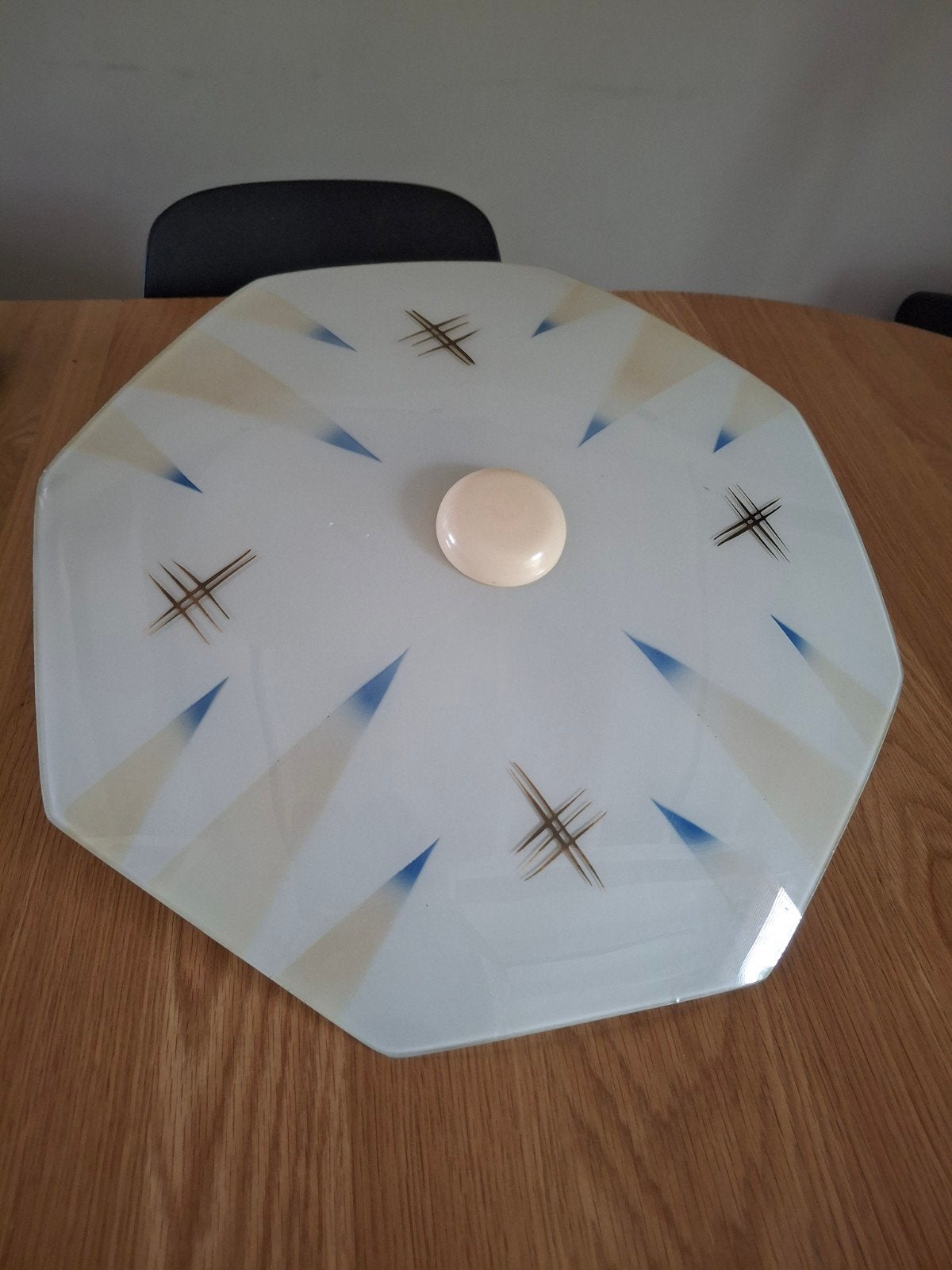 Vintage glazen plafonnière uit de jaren '50 - 45/50 cm, Ophalen