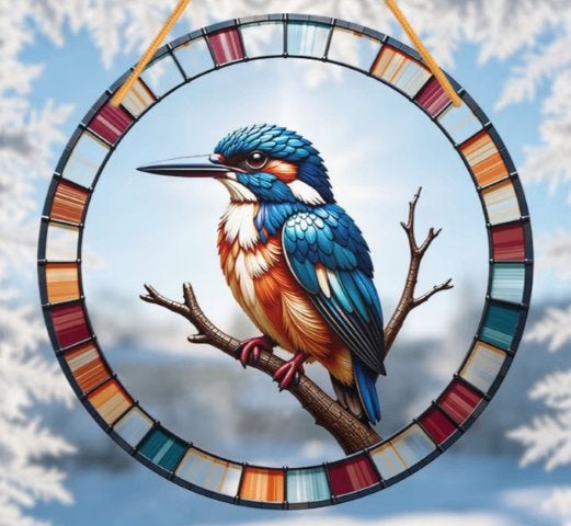 Raamhanger IJsvogel op tak, Ophalen of Verzenden, Nieuw