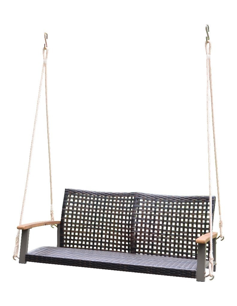 Hangbank schommelbank tuinbank wicker 114 cm grijs, Tuin en Terras, Tuinbanken, Ophalen of Verzenden, Nieuw, Wicker, Schommelbank