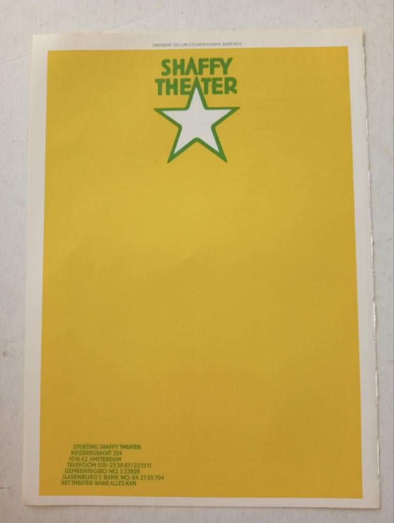 Gielijn Escher/Henrik Barends affiche Shaffy Theater, Ophalen of Verzenden, Gebruikt, A1 t/m A3