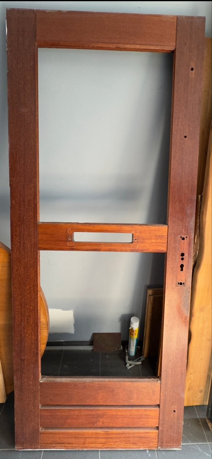 Massieve houten buitendeur zonder glas, 97,5x211,5 cm, Ophalen, Gebruikt, 80 tot 100 cm, Buitendeur