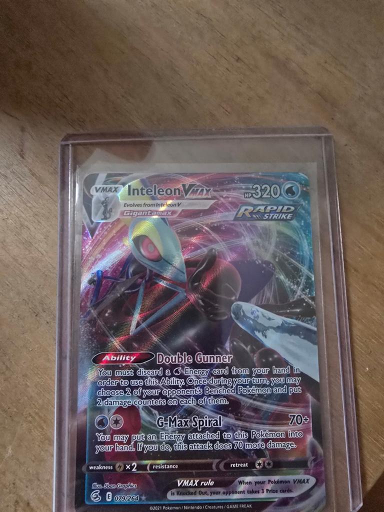Inteleon VMAX Pokémon Kaart - Rapid Strike (019/264), Ophalen of Verzenden, Zo goed als nieuw, Losse kaart