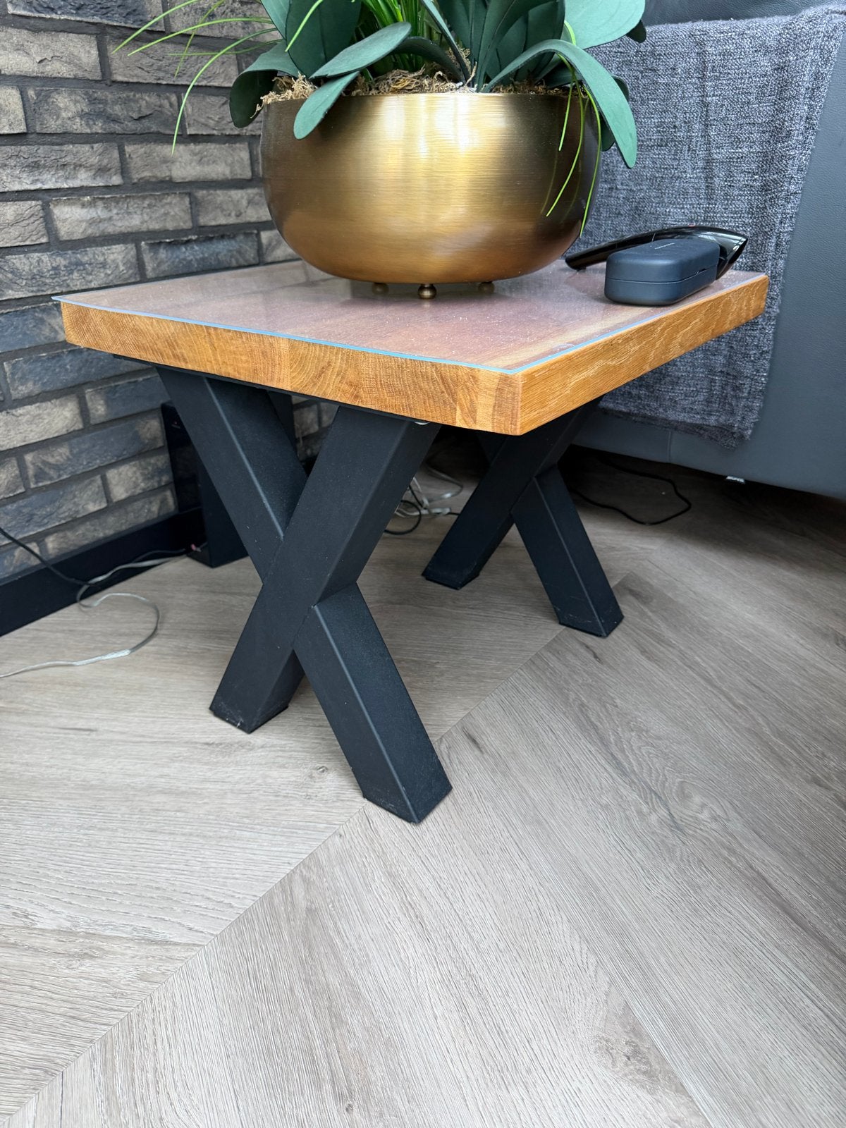 Bijzettafel 50x50 cm, 40 cm hoog, Huis en Inrichting, Tafels | Bijzettafels, Ophalen, Minder dan 45 cm, Minder dan 55 cm, Gebruikt