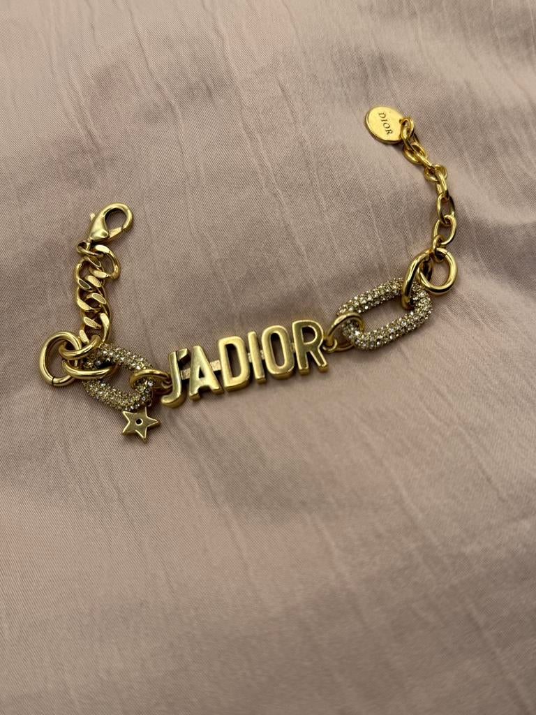Dior J'ADIOR Armband Goudkleurig met Strass, Overige materialen, Nieuw, Ophalen of Verzenden, Goud