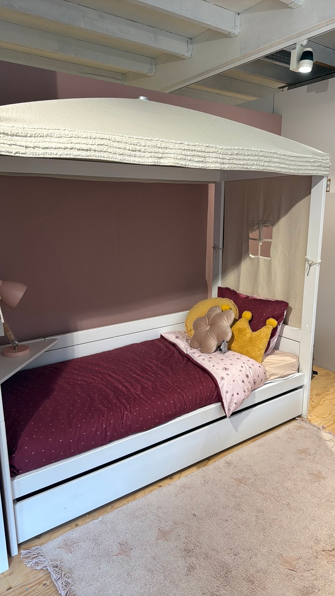 Lifetime Hemelbed incl. Lade, lattenbodem en legplank, Ophalen, Zo goed als nieuw