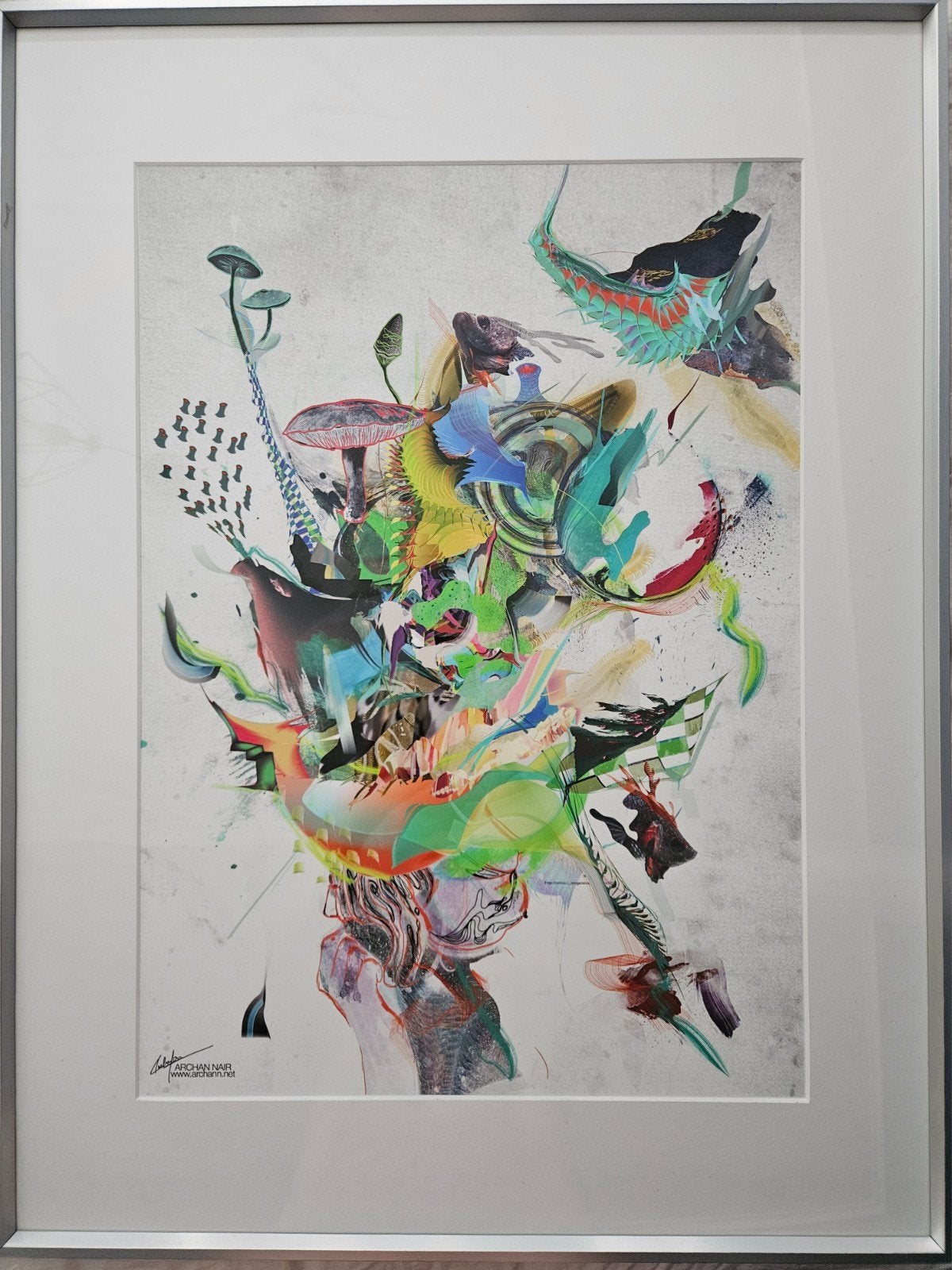 Abstracte kunstprint van Archan Nair, ingelijst, Antiek en Kunst, Kunst | Schilderijen | Abstract, Ophalen
