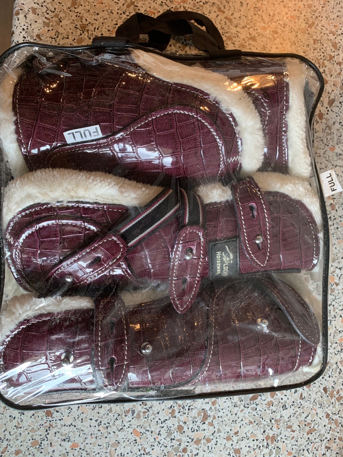 Burgundy peeskappen set full bont nieuw croco snake, Ophalen of Verzenden, Nieuw, Full