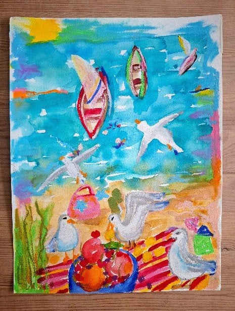 Tekenen "Het meeuwenfeest - The Seagull Party", Ophalen of Verzenden, Nieuw, Papier, Schets- of Tekenboek