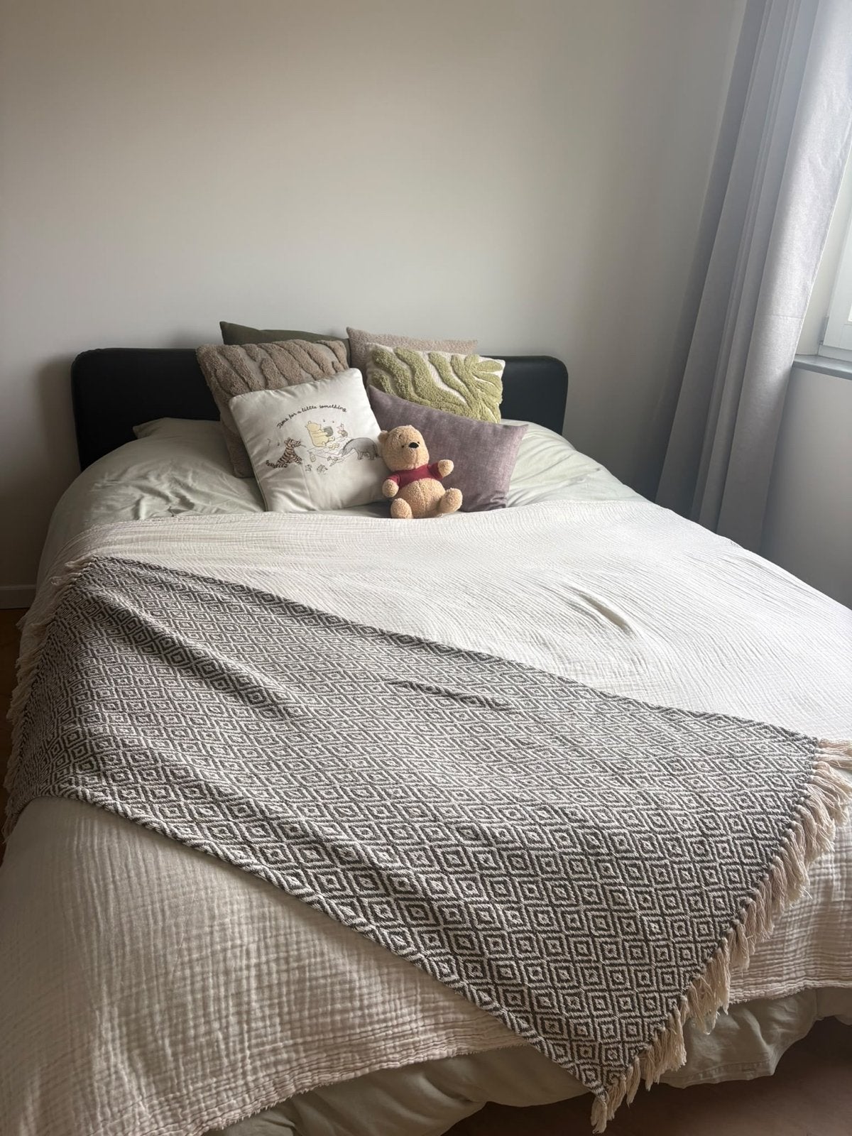 Tweepersoonsbed  IKEA Slattum, Ophalen, Overige materialen, Gebruikt, Zwart
