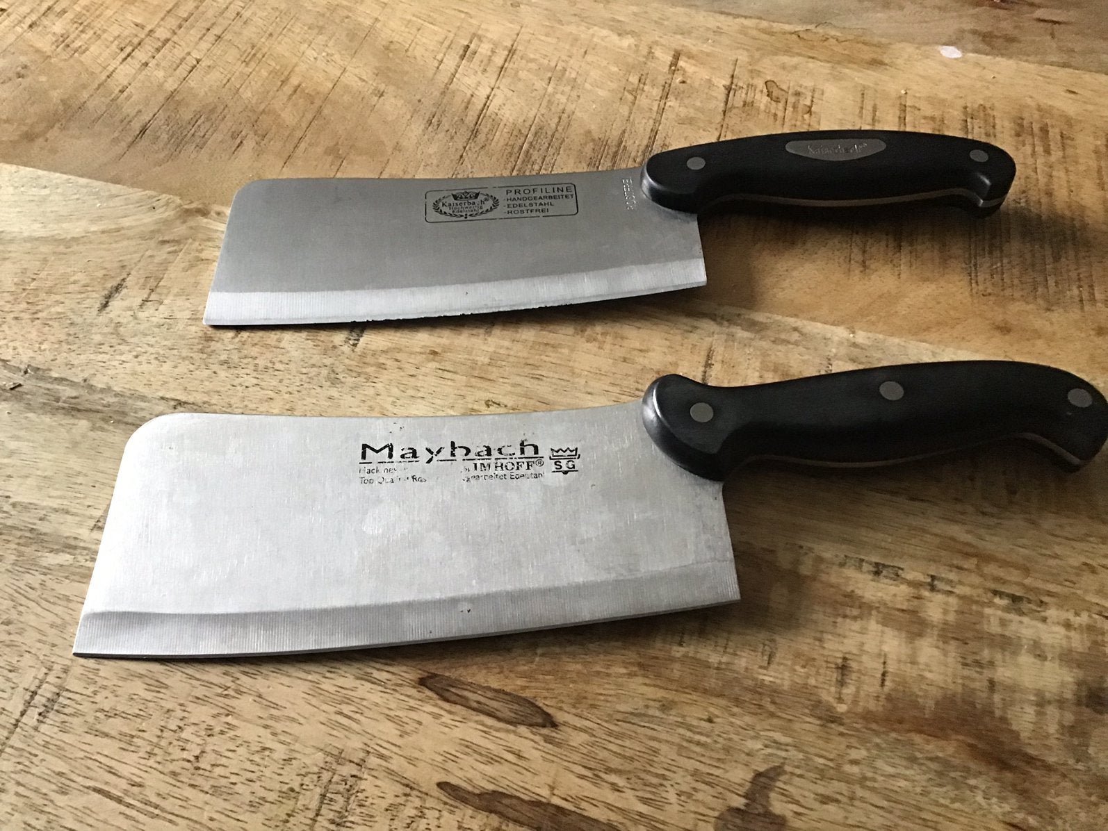 Twee RVS haak mes, Ophalen of Verzenden, Rvs of Chroom