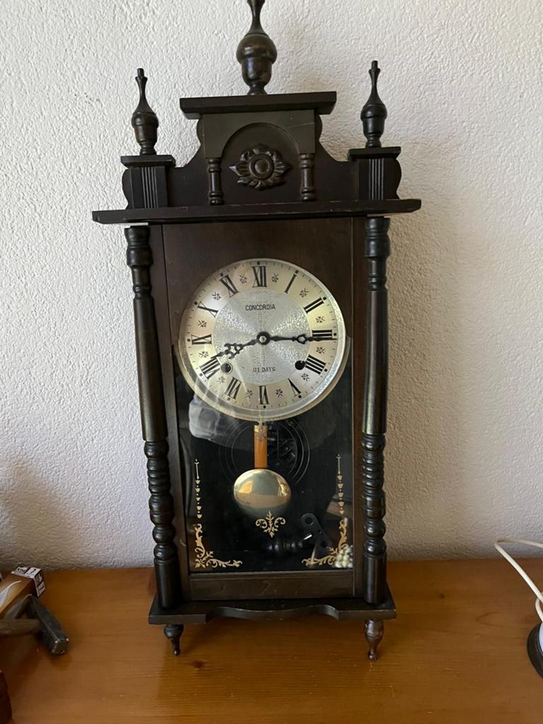 Antieke Concordia wandklok - 31 dagen uurwerk, Ophalen of Verzenden