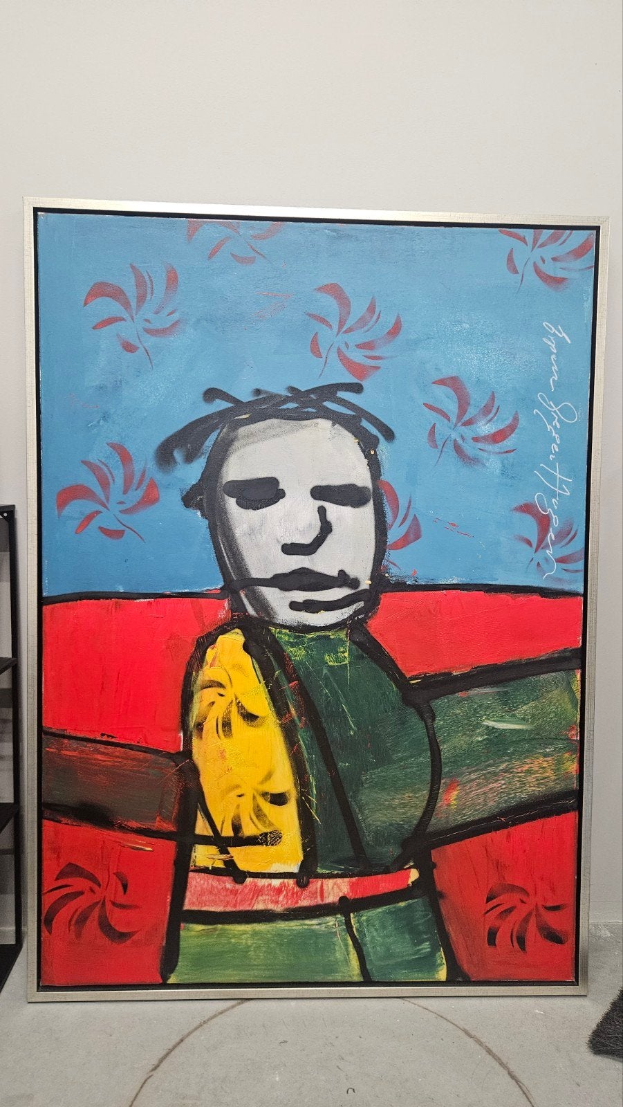 Uniek Schilderij "MAN 18 - 2000" van Espen Greger Hage, Antiek en Kunst, Ophalen, Figuren, Echtheidscertificaat, Olieverf