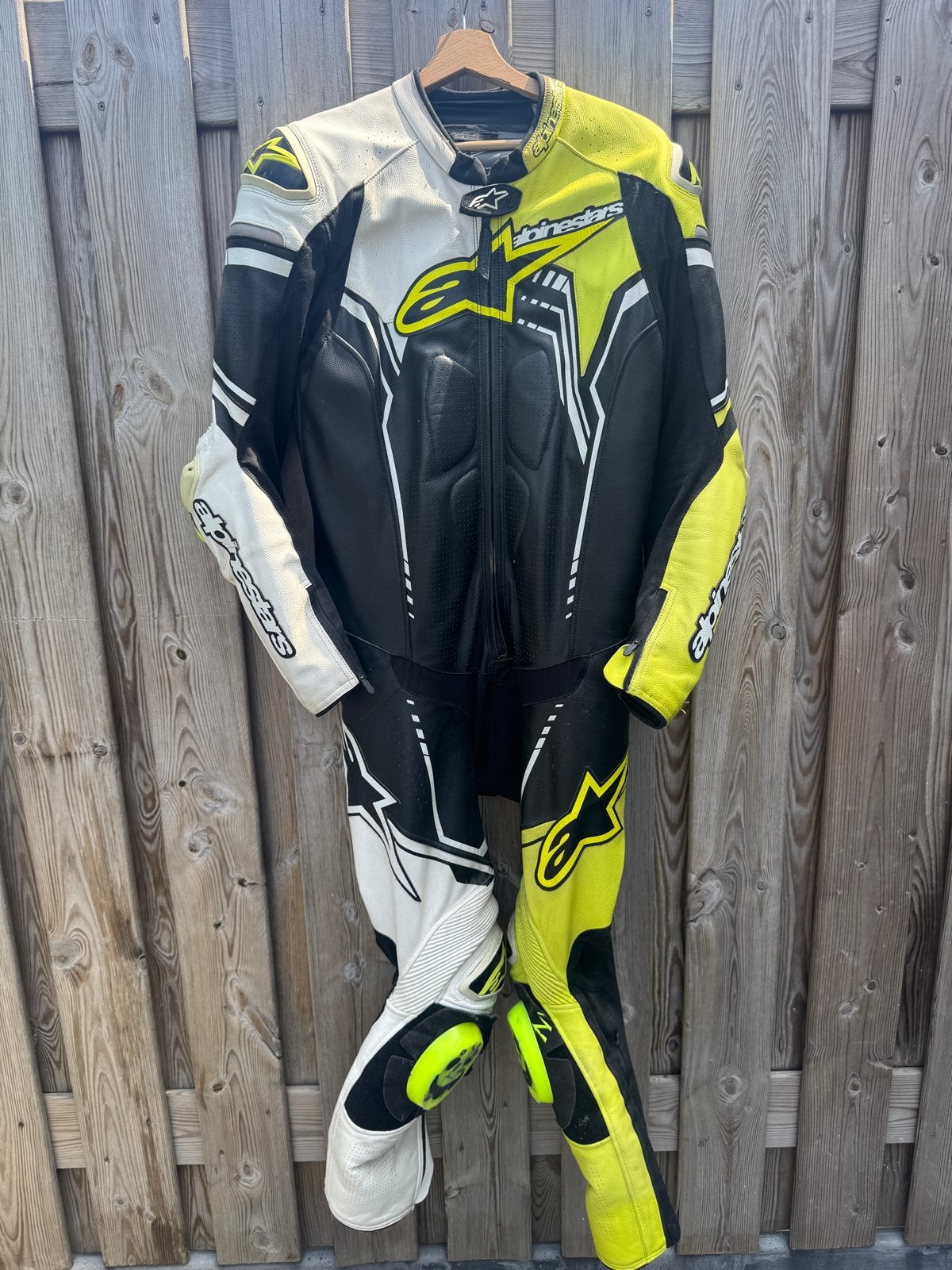 Alpinestars GP Plus V2 Lederen Motorpak - Zwart/Geel/Wit, Ophalen, Tweedehands, Heren, Combipak