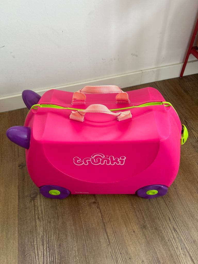Trunki Kinderkoffer Roze, Sieraden, Tassen en Uiterlijk, Koffers, Hard kunststof, Minder dan 50 cm, Ophalen of Verzenden, Zo goed als nieuw