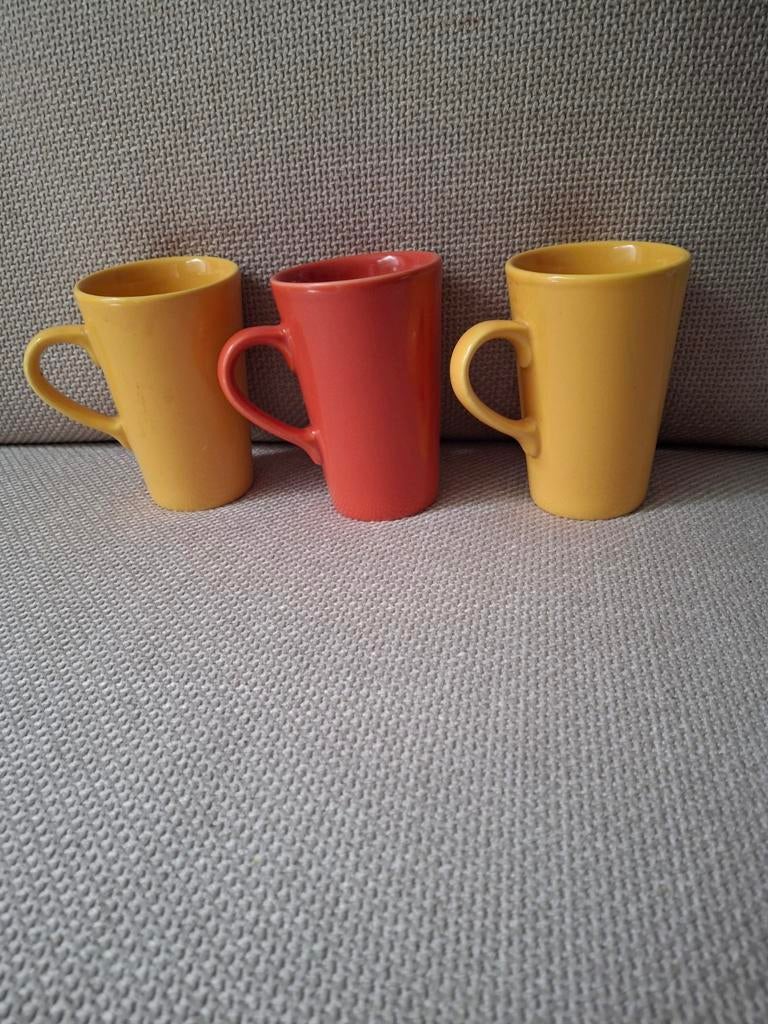 Retro Koffie/ Thee Bekers ( 3 x ), Ophalen, Gebruikt, Overige stijlen, Kop(pen) en/of Schotel(s)