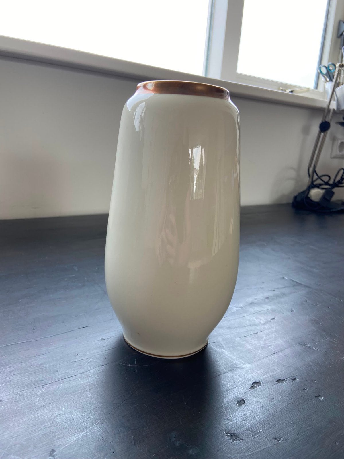 Vintage Royal Porzellan Bavaria vaas 22 Kt goud, 22/23 cm, Ophalen of Verzenden