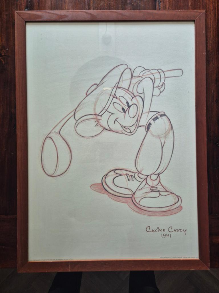 Mickey Mouse uit Canine Caddy (1941) - Ingelijst, Antiek en Kunst, Ophalen