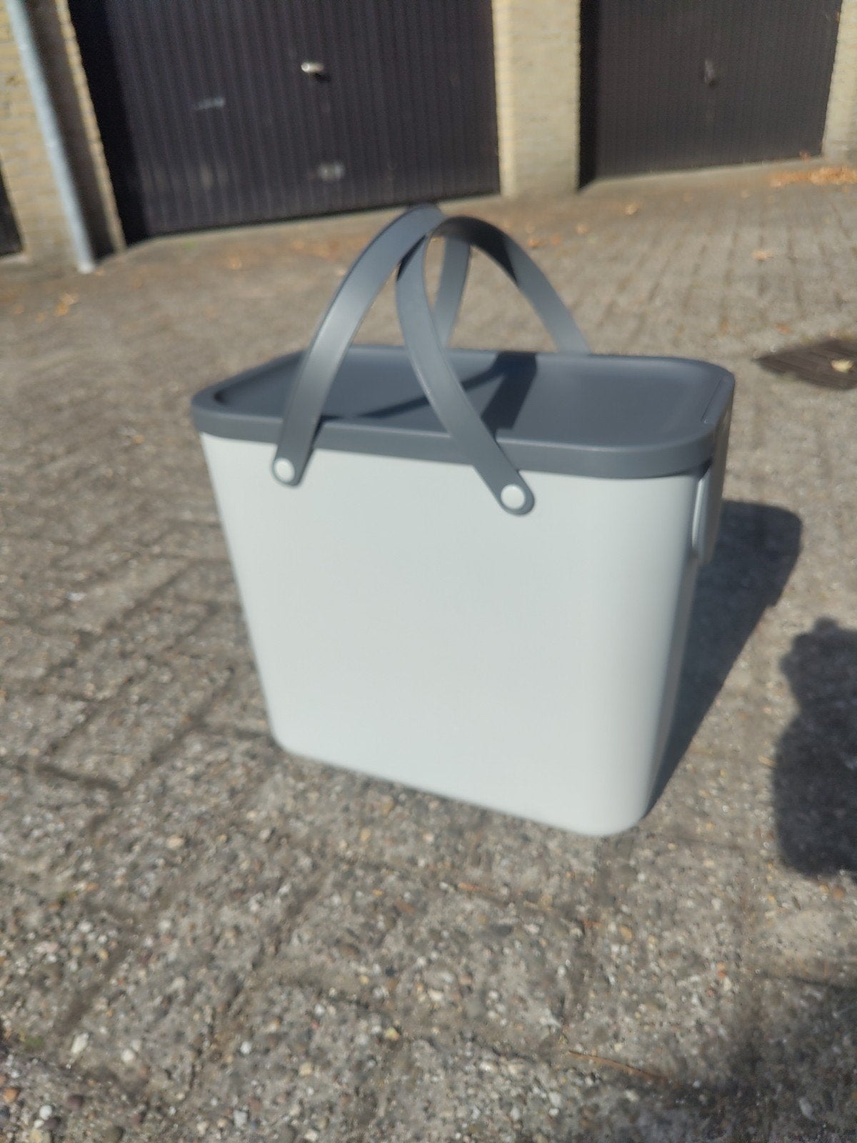 Rotho Albula Afvalscheidingsbak 25L Wit/Antraciet, Ophalen, Kunststof, Nieuw, 20 tot 30 liter