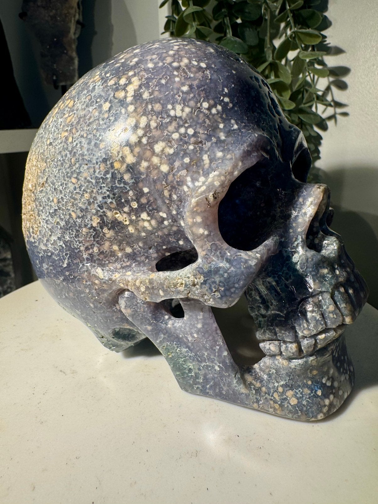 Druif agaat skull schedel, Ophalen of Verzenden
