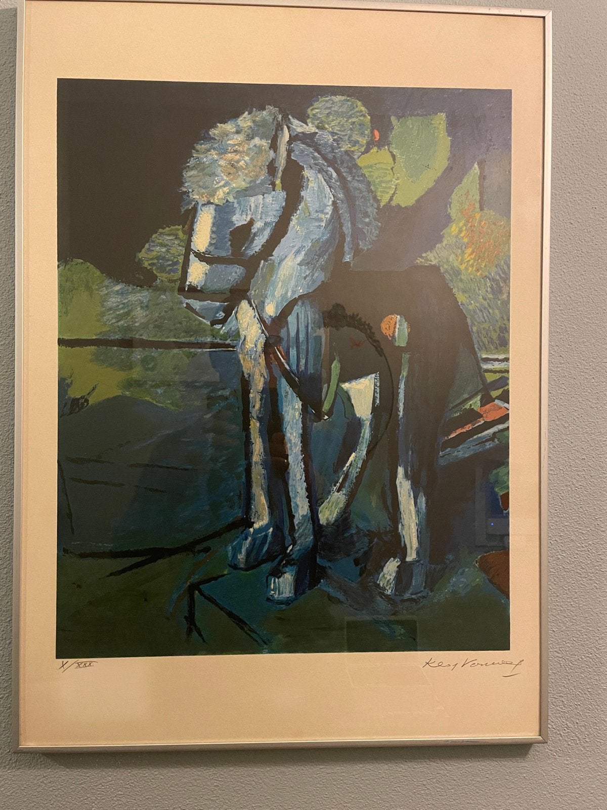 Gesigneerde zeefdruk van Kees Verweij - Paard, Ophalen, Papier/karton, Zeefdruk, Dieren