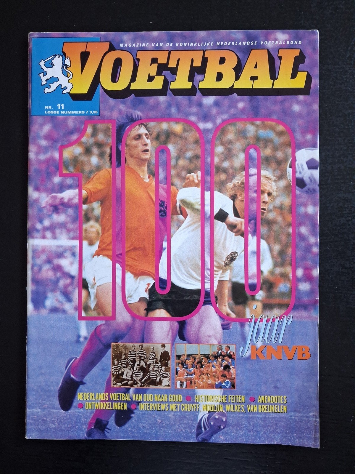 Magazine Voetbal 100 jaar KNVB o.a. Cruijff, Moulijn, Wilkes, Verzamelen, Ophalen of Verzenden, Zo goed als nieuw, Boek of Tijdschrift