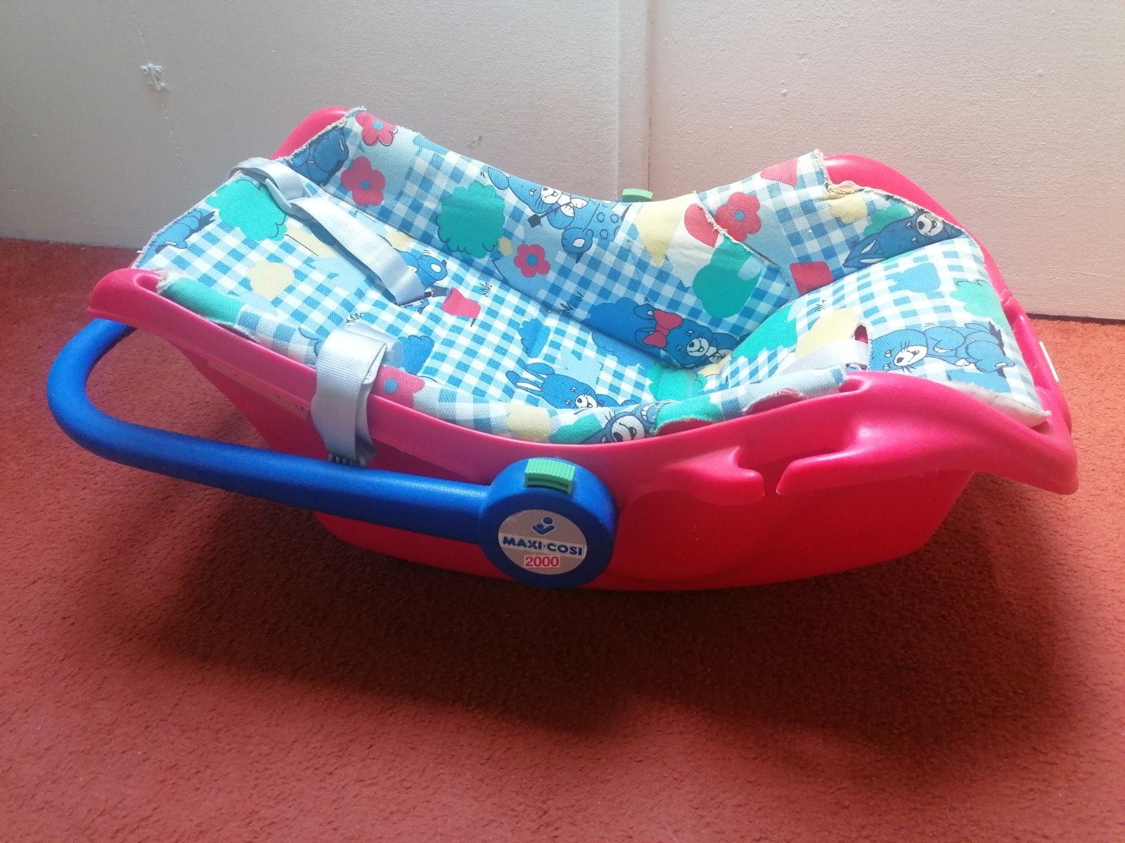 Maxi-Cosi 2000 Autostoel - Roze met Konijntjesprint, Ophalen, 0 t/m 13 kg, Maxi-Cosi, Gebruikt