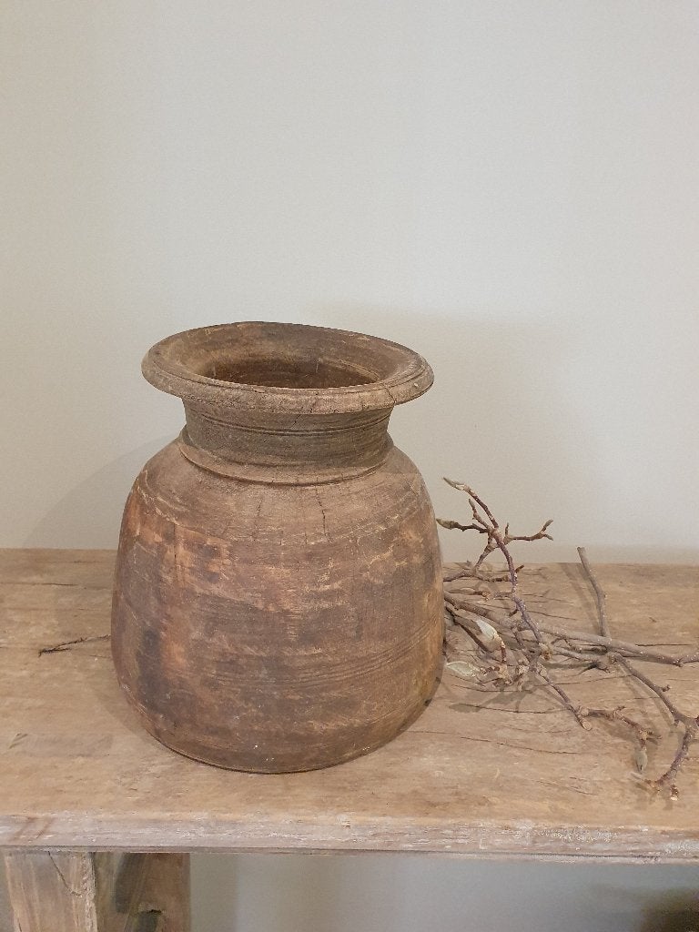 Mooie Nepalese kruik Aura Peeperkorn, Ophalen, Nieuw, Overige kleuren, Hout