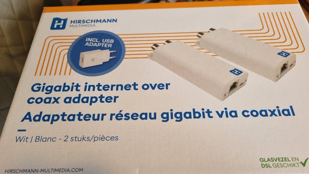 Hirschmann Gigabit Internet over Coax Adapter (nieuw), Ophalen, Nieuw, Minder dan 2 meter, Overige kabels